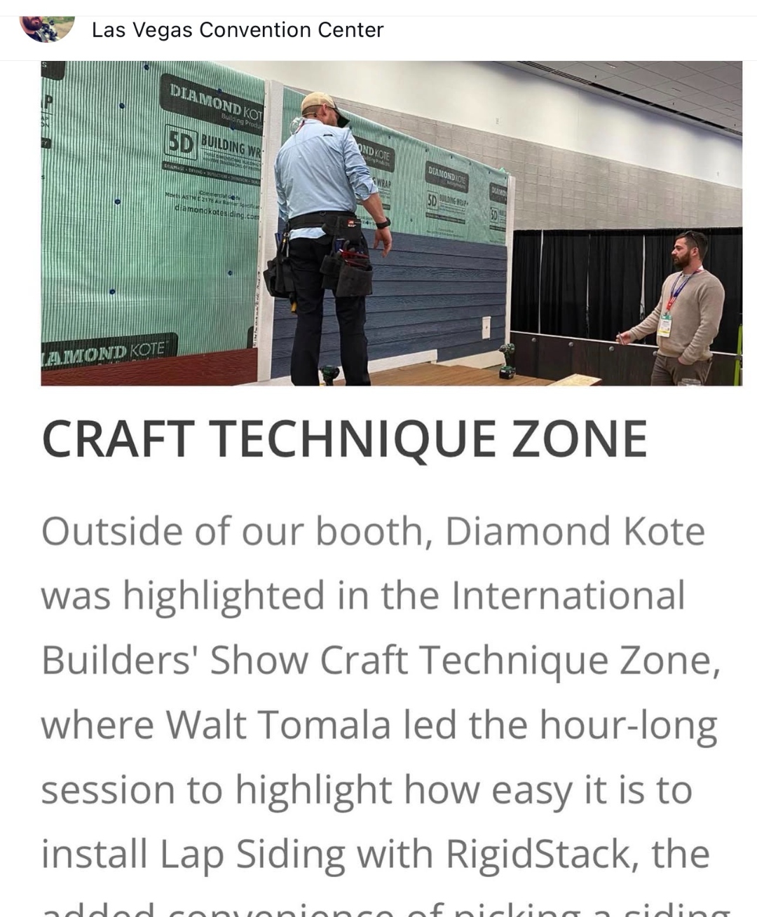 Brandon at the International Builders Show Craft Technique Zone
